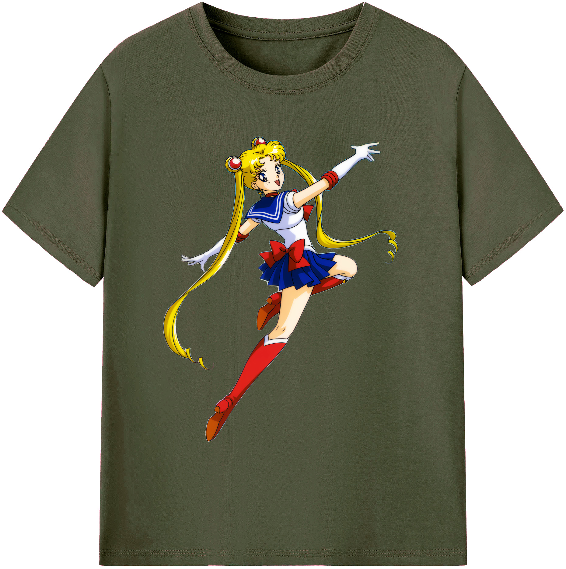 （画像用） 美少女戦士セーラームーン 月野 うさぎ つきの うさぎ Sailor Moon Tsukino Usagi 綿100％ メンズ半袖Tシャツ｜肌触りやわらか＆通気性